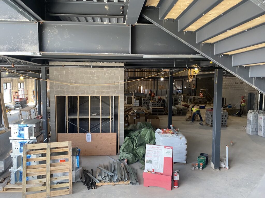 Looking from the foyer through the gymnasium area