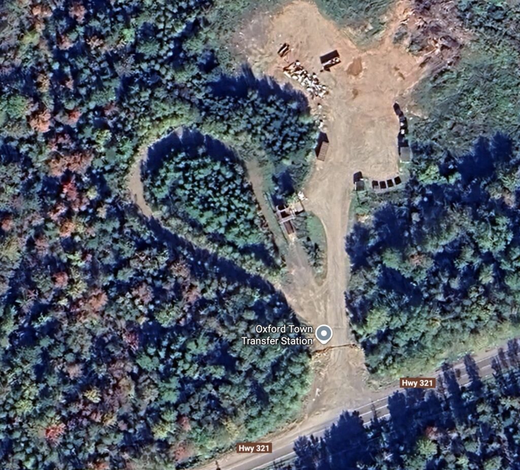 The Oxford Depot ("Transfer Station"), on Highway 321 in Roslin.