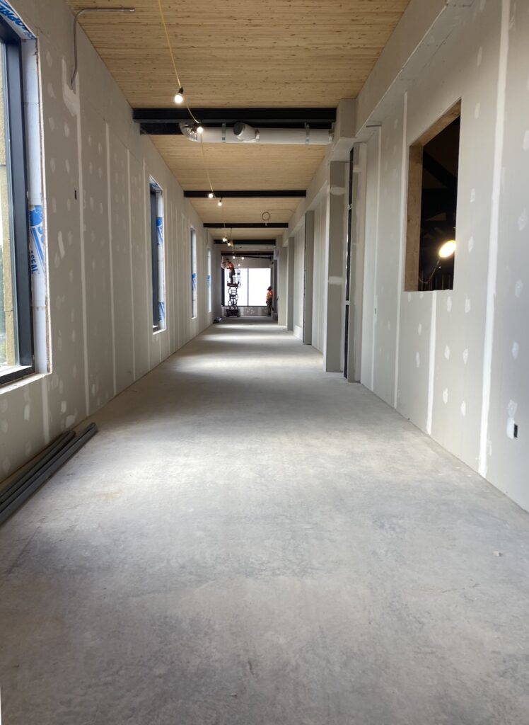 The second storey walking track, which encircles the gymnasium