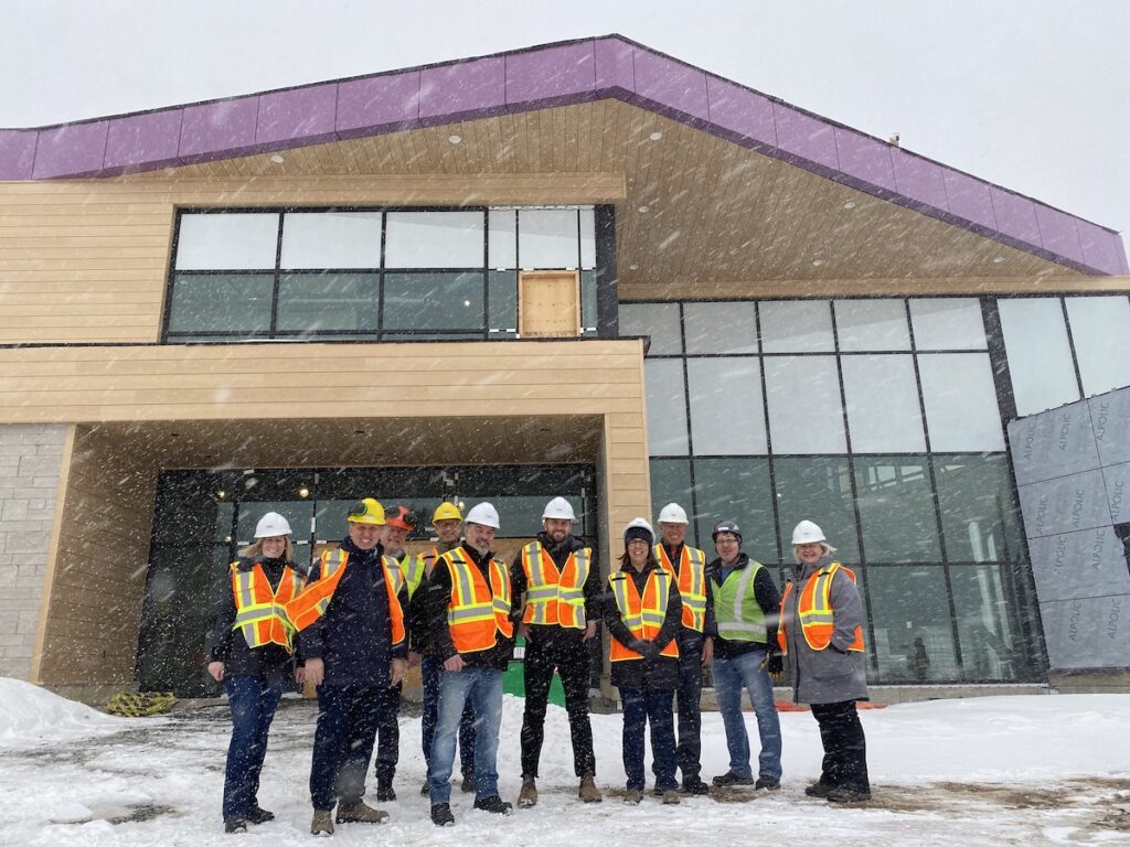 Members of the Oxford & Area  Community Centre Committee and Home Hardware representatives on-site at the new facility.