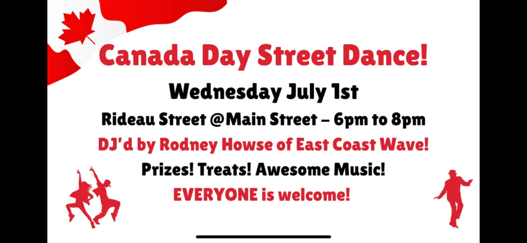 Oxford's Canada Day Street Dance!  Wednesday July st, 6pm-8pm. Prizes! Treats! Awesome Music!