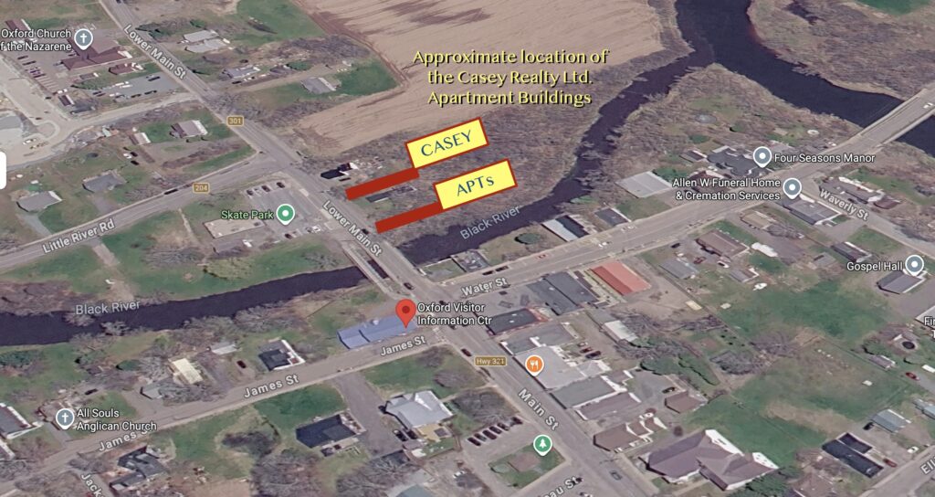 Approximate location of the planned two, three-storey apartment buildings in downtown Oxford