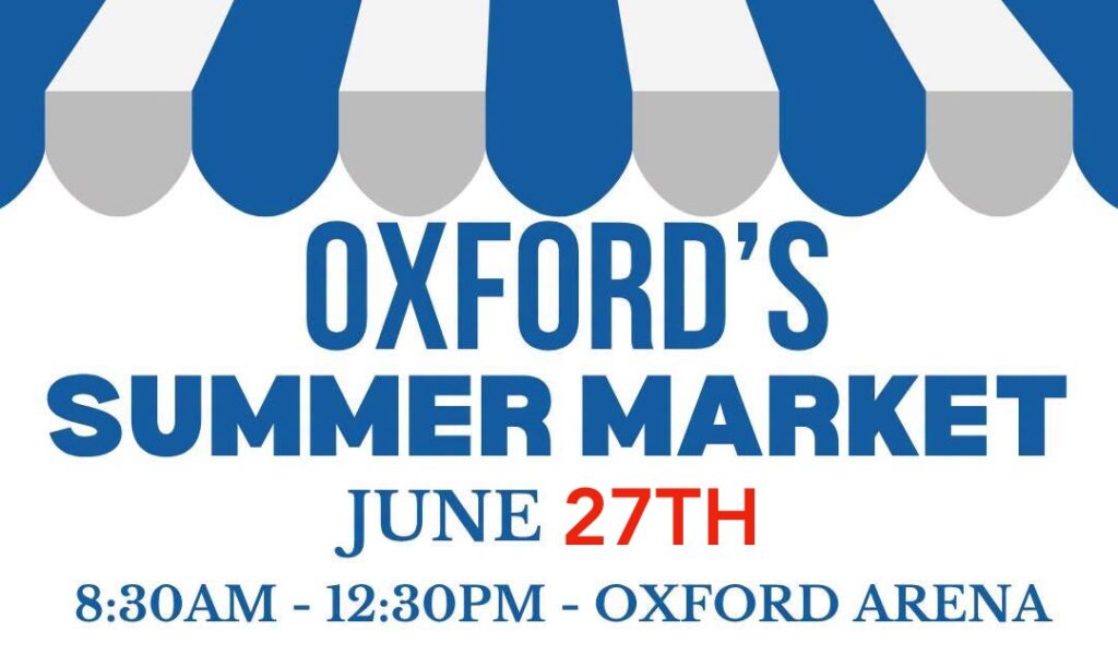 Oxford's Summer Market - At the Arena on Waverley St., Saturday June 27th, 830-1230
