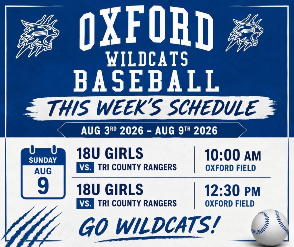 Oxford Wildcats Baseball This Weekend