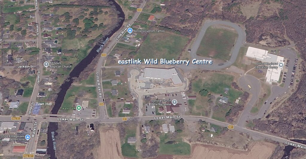 Location of the eastlink Wild Blueberry Centre